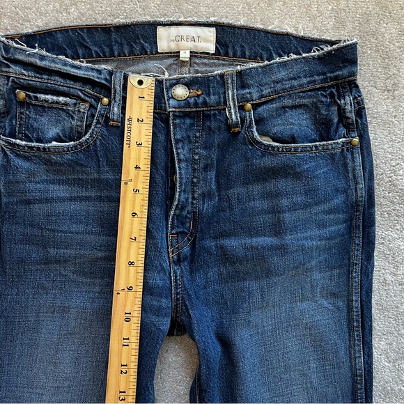 The GREAT The Gent Button Fly Cropped Jeans Size 25 Trendy Stylish Effortless - Picture 9 of 11